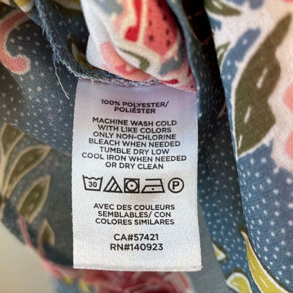 LOFT Floral Tunic Top Size Petite L EUC - Picture 6 of 7